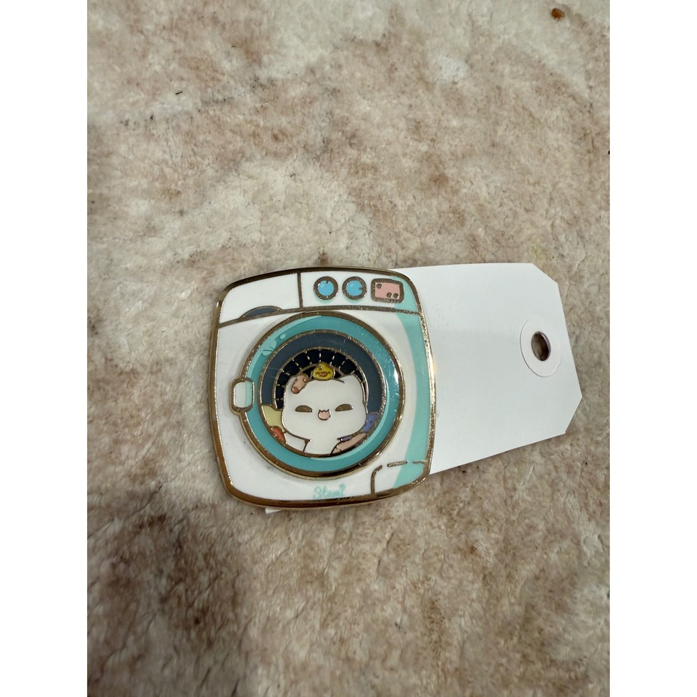 Stami Studios Miso Cat Washing Machine Spinning Fidget‎ Enamel Pin